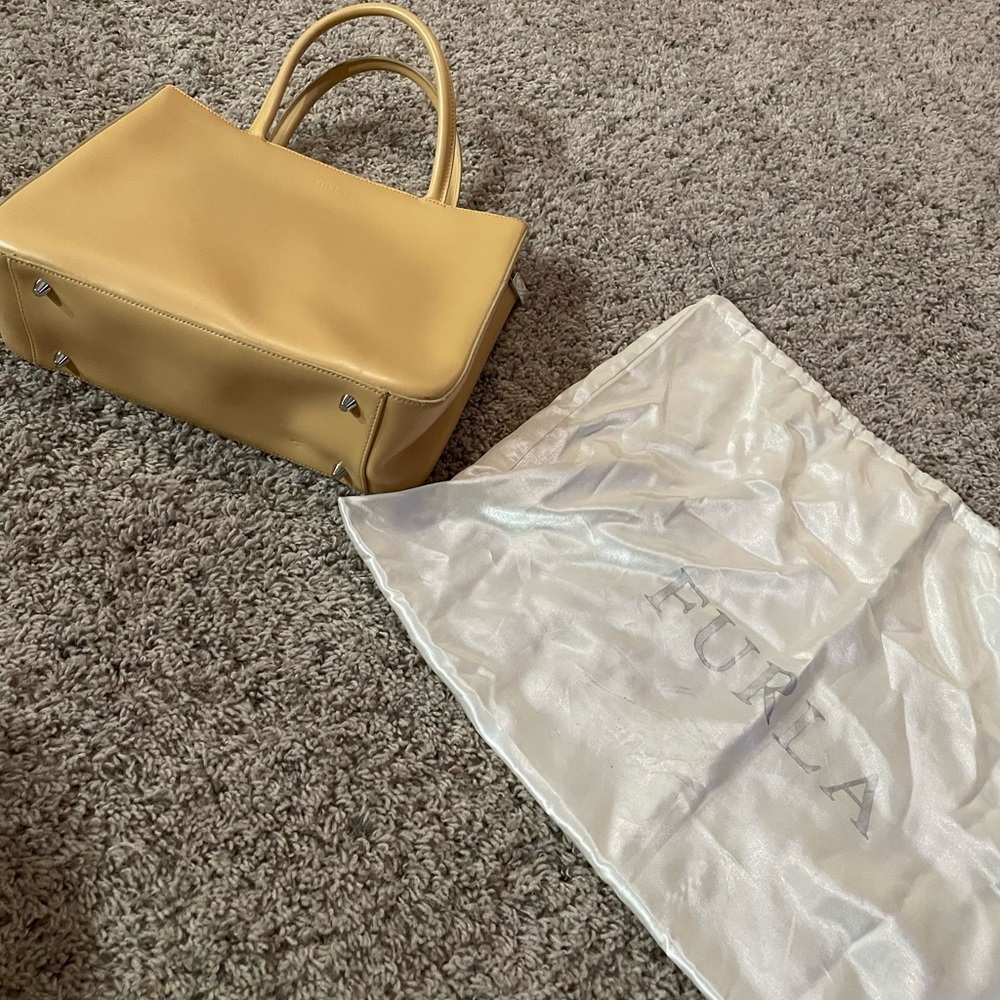 Furla Tan/Yellow Handbag - Picture 4 of 5